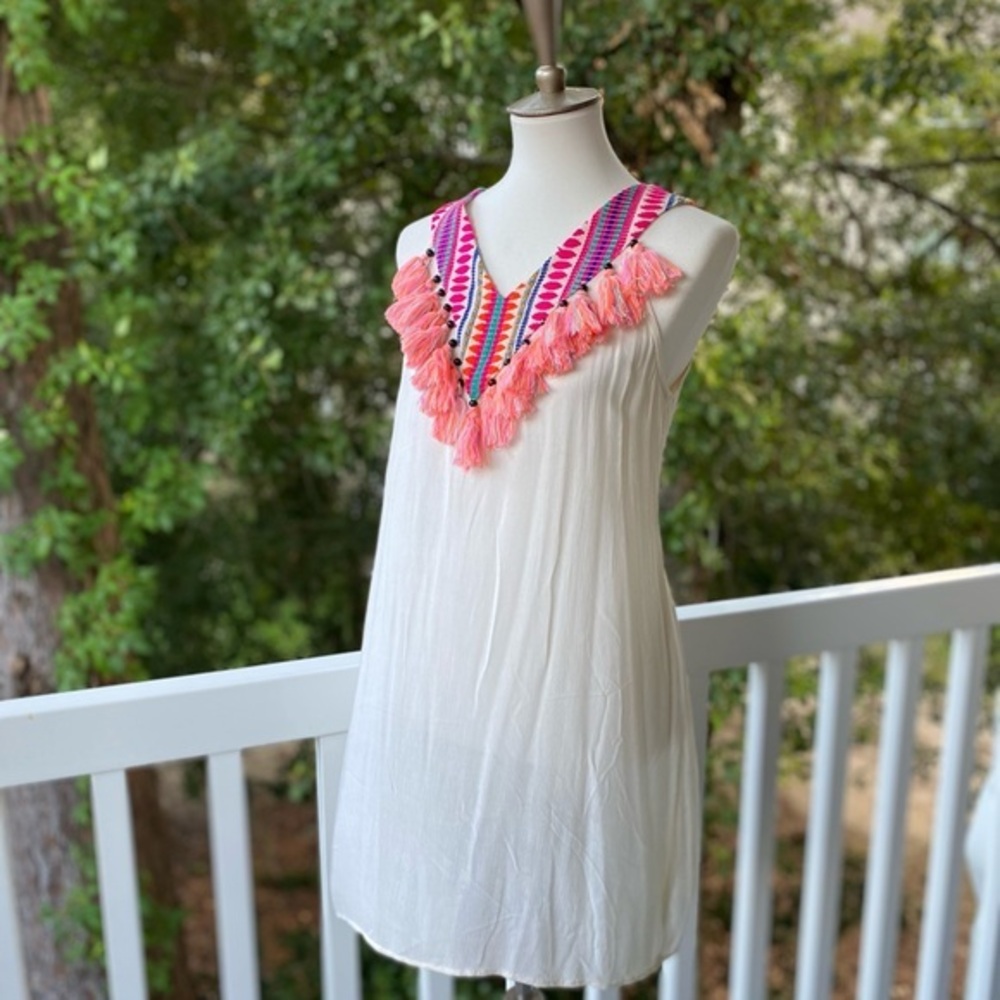 America & Beyond Tassel Dress NWT Small